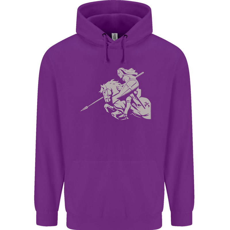 St George On a Horse St. George's Day Childrens Kids Hoodie Purple