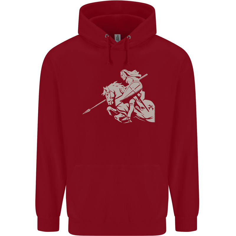 St George On a Horse St. George's Day Childrens Kids Hoodie Red