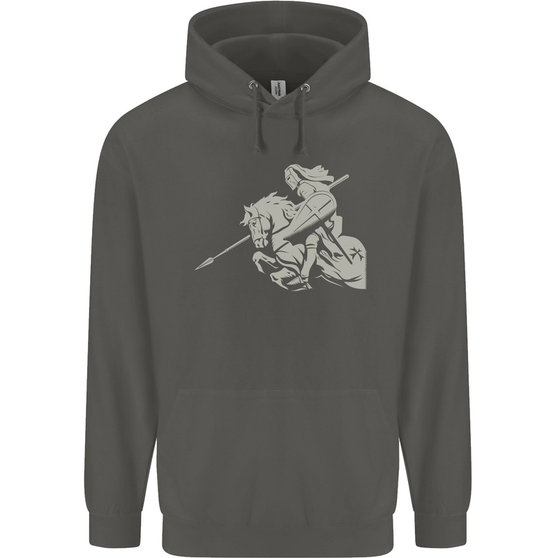 St George On a Horse St. George's Day Childrens Kids Hoodie Storm Grey