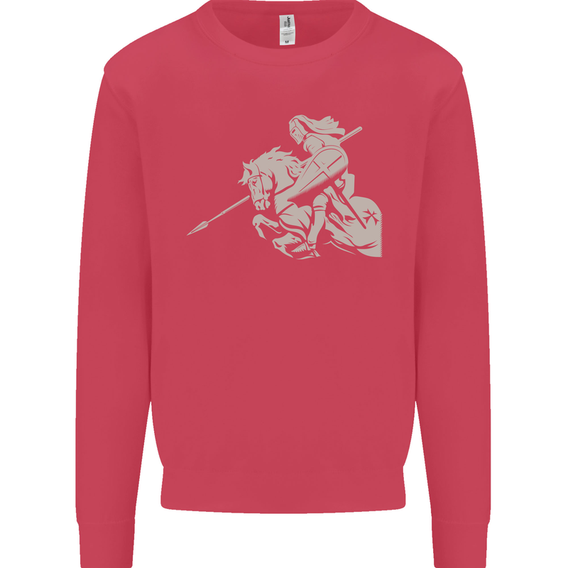 St George On a Horse St. George's Day Kids Sweatshirt Jumper Heliconia