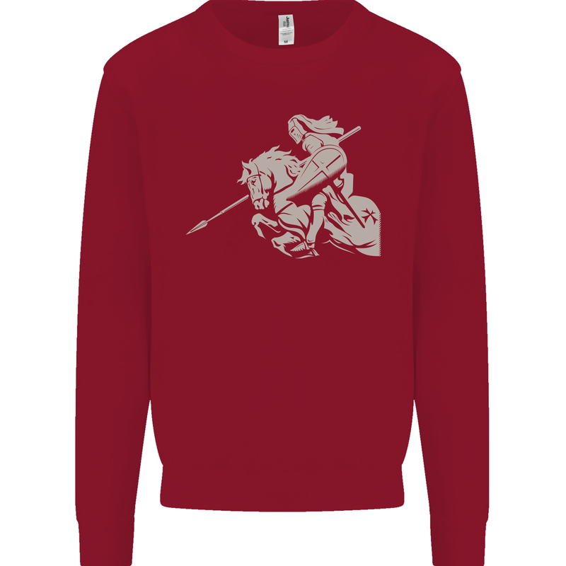 St George On a Horse St. George's Day Kids Sweatshirt Jumper Red