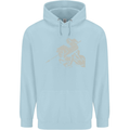 St George On a Horse St. George's Day Mens 80% Cotton Hoodie Light Blue