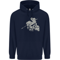 St George On a Horse St. George's Day Mens 80% Cotton Hoodie Navy Blue