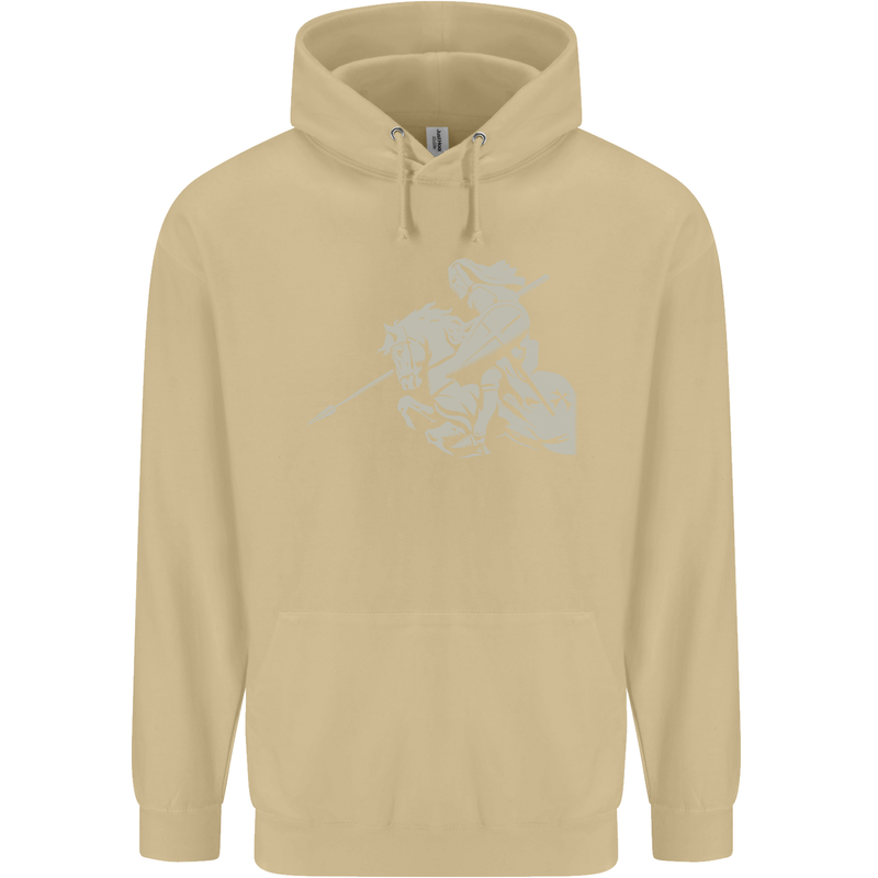 St George On a Horse St. George's Day Mens 80% Cotton Hoodie Sand