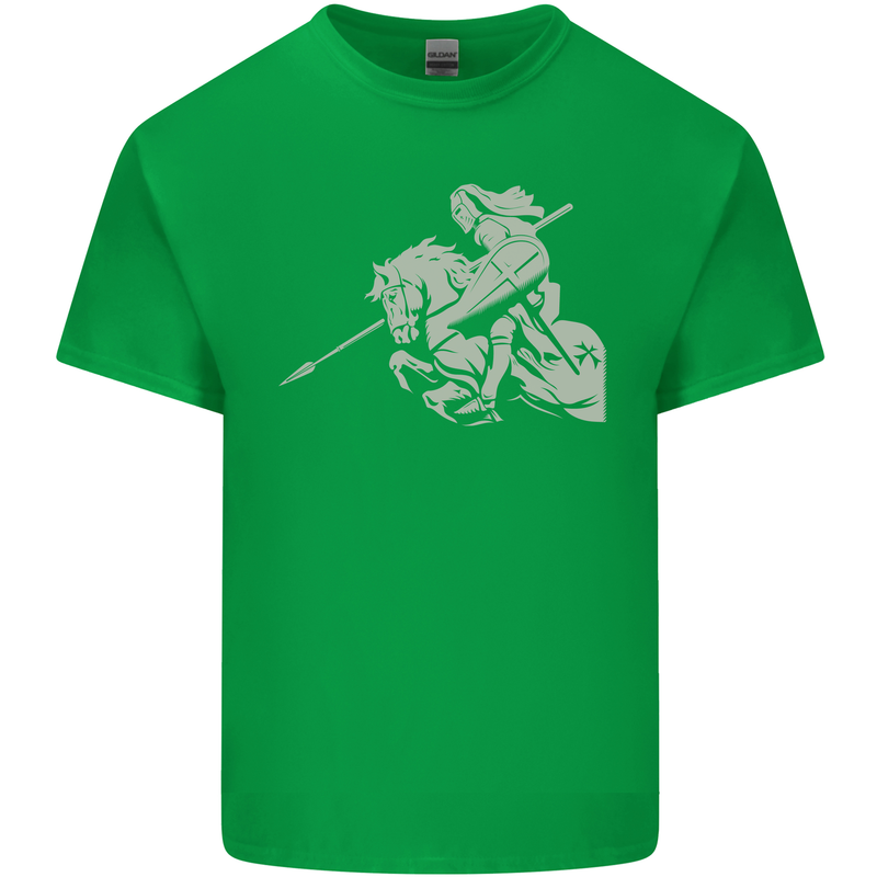St George On a Horse St. George's Day Mens Cotton T-Shirt Tee Top Irish Green