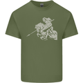 St George On a Horse St. George's Day Mens Cotton T-Shirt Tee Top Military Green
