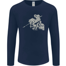 St George On a Horse St. George's Day Mens Long Sleeve T-Shirt Navy Blue