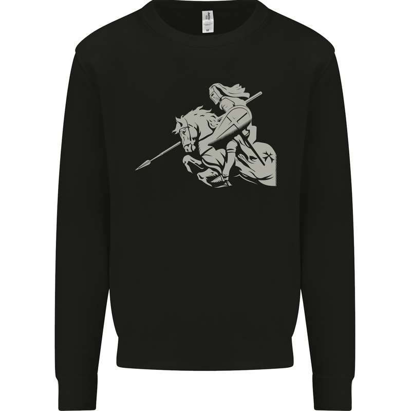 St George On a Horse St. George's Day Mens Sweatshirt Jumper Black