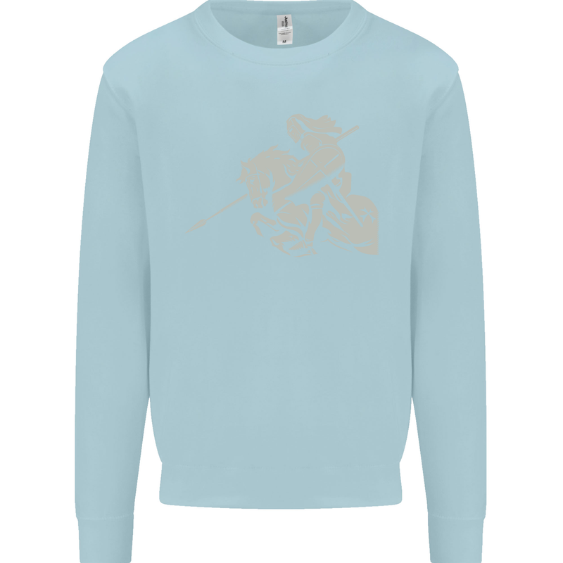 St George On a Horse St. George's Day Mens Sweatshirt Jumper Light Blue