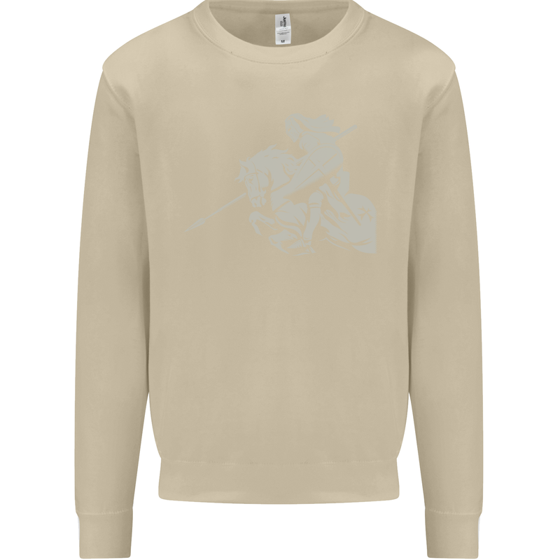St George On a Horse St. George's Day Mens Sweatshirt Jumper Sand