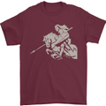 St George On a Horse St. George's Day Mens T-Shirt Cotton Gildan Maroon