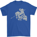 St George On a Horse St. George's Day Mens T-Shirt Cotton Gildan Royal Blue