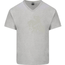 St George On a Horse St. George's Day Mens V-Neck Cotton T-Shirt Sports Grey
