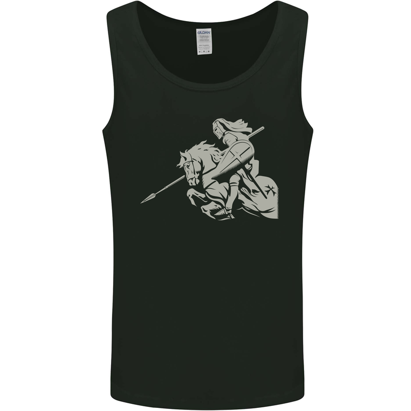 St George On a Horse St. George's Day Mens Vest Tank Top Black