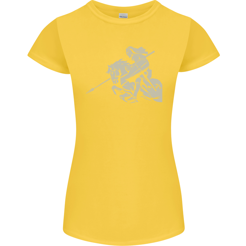 St George On a Horse St. George's Day Womens Petite Cut T-Shirt Yellow