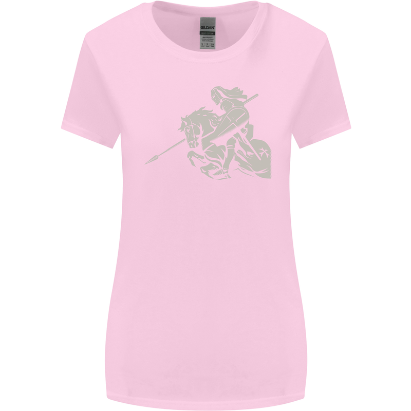 St George On a Horse St. George's Day Womens Wider Cut T-Shirt Light Pink
