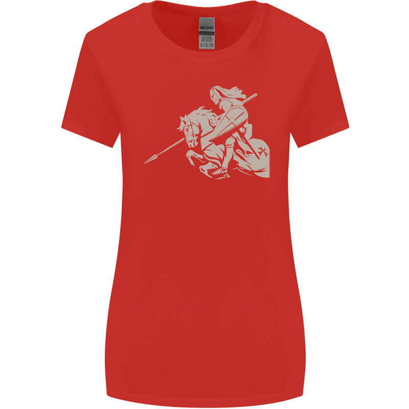 St George On a Horse St. George's Day Womens Wider Cut T-Shirt Red