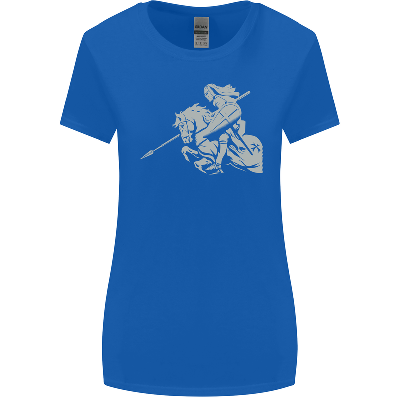 St George On a Horse St. George's Day Womens Wider Cut T-Shirt Royal Blue