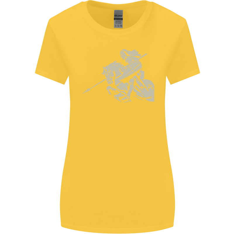 St George On a Horse St. George's Day Womens Wider Cut T-Shirt Yellow
