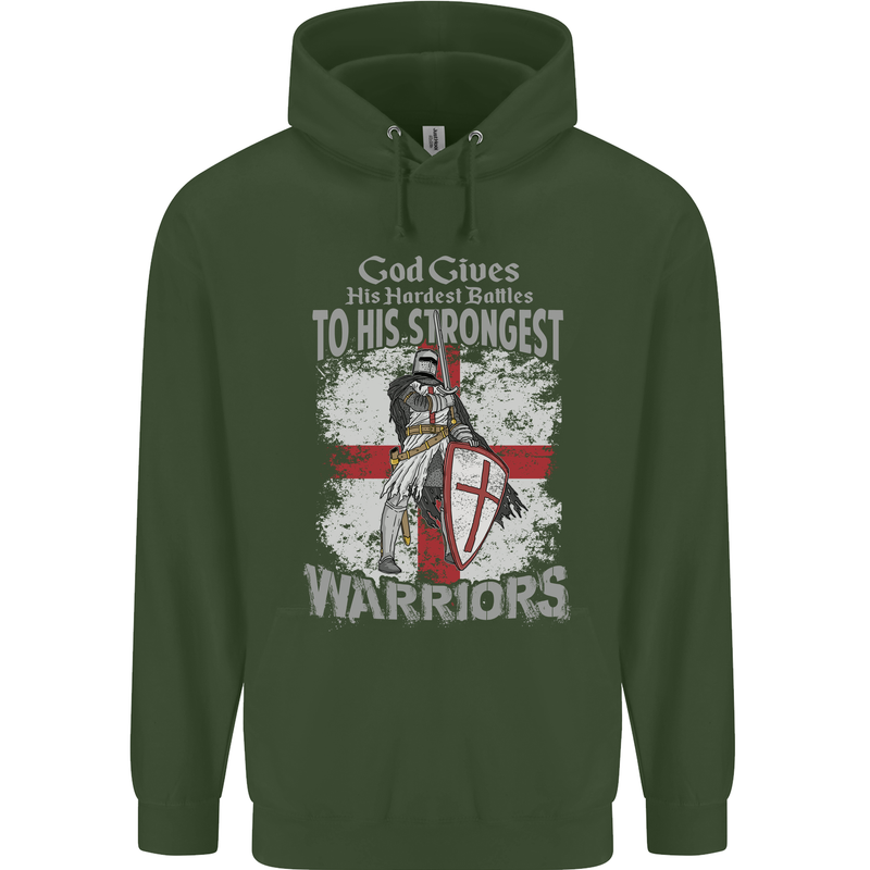 St George Warriors Mens 80% Cotton Hoodie Forest Green