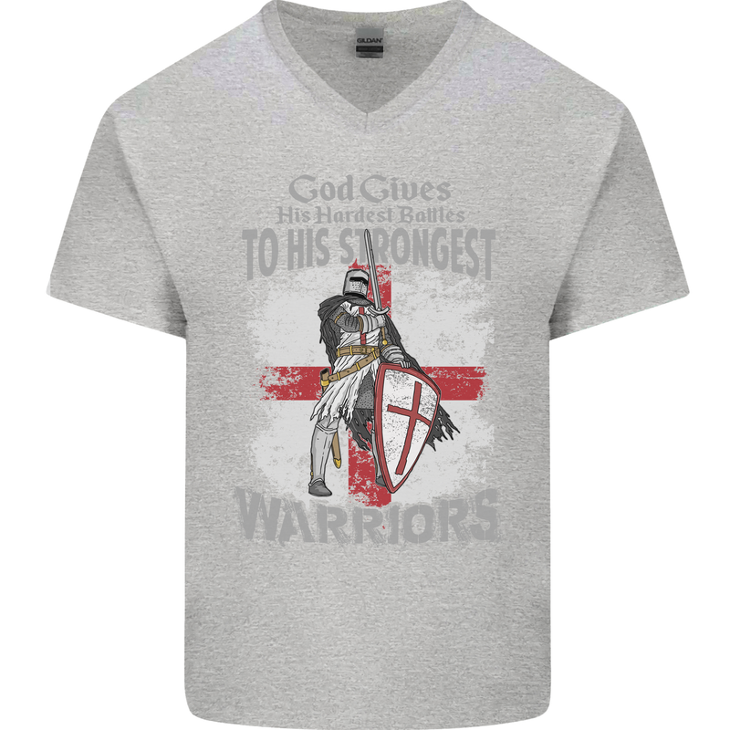 St George Warriors Mens V-Neck Cotton T-Shirt Sports Grey