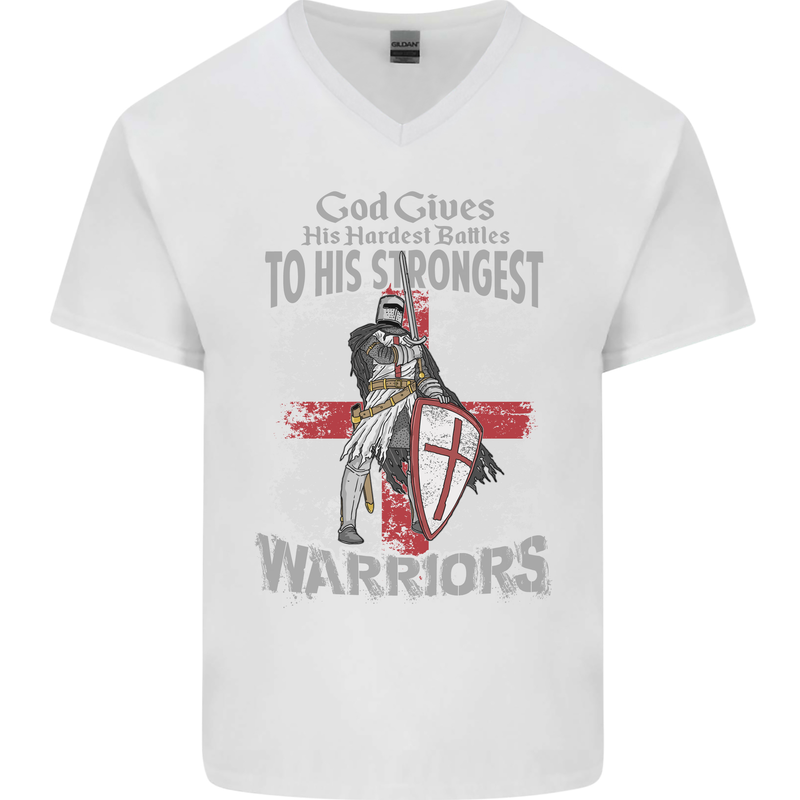 St George Warriors Mens V-Neck Cotton T-Shirt White