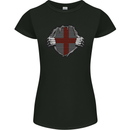 St Georges Day England Flag Fancy Dress Womens Petite Cut T-Shirt Black