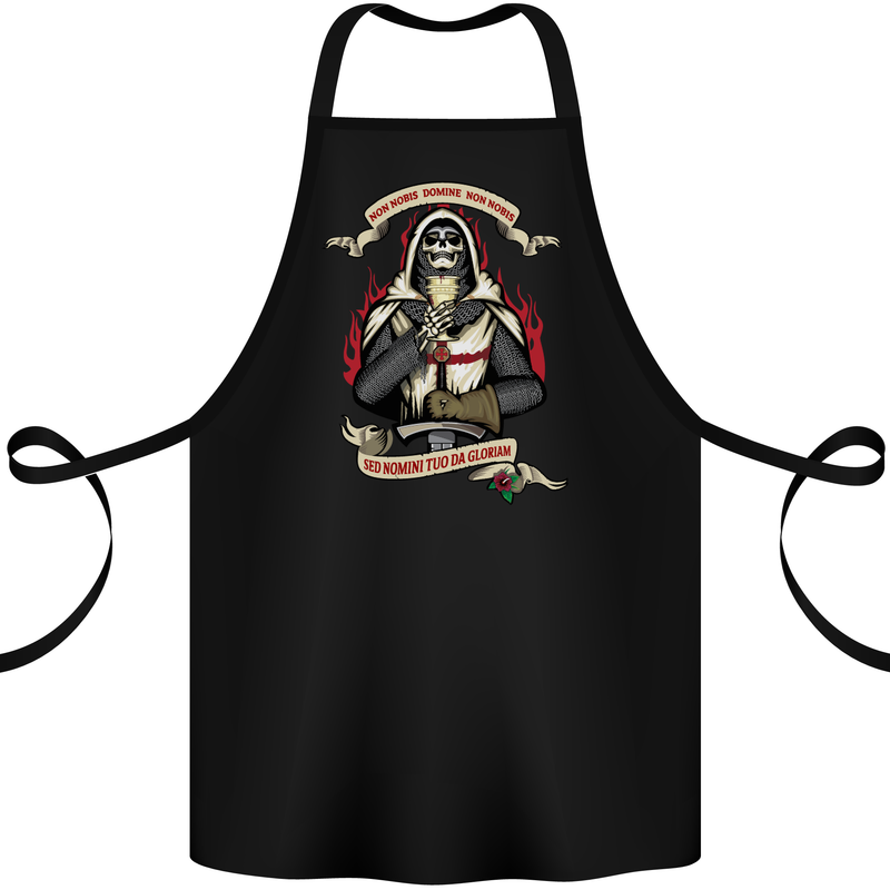 St Georges Day England Flag Knights Templar Cotton Apron 100% Organic Black