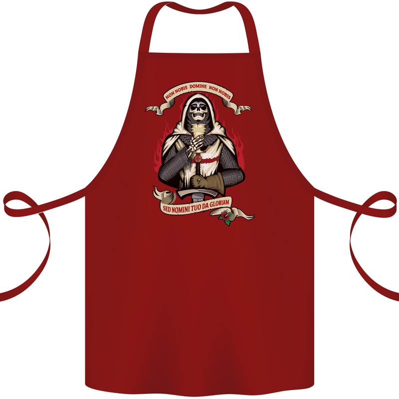 St Georges Day England Flag Knights Templar Cotton Apron 100% Organic Maroon