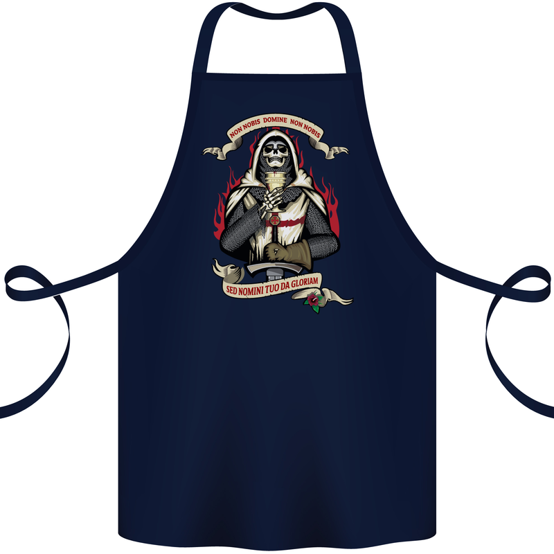 St Georges Day England Flag Knights Templar Cotton Apron 100% Organic Navy Blue
