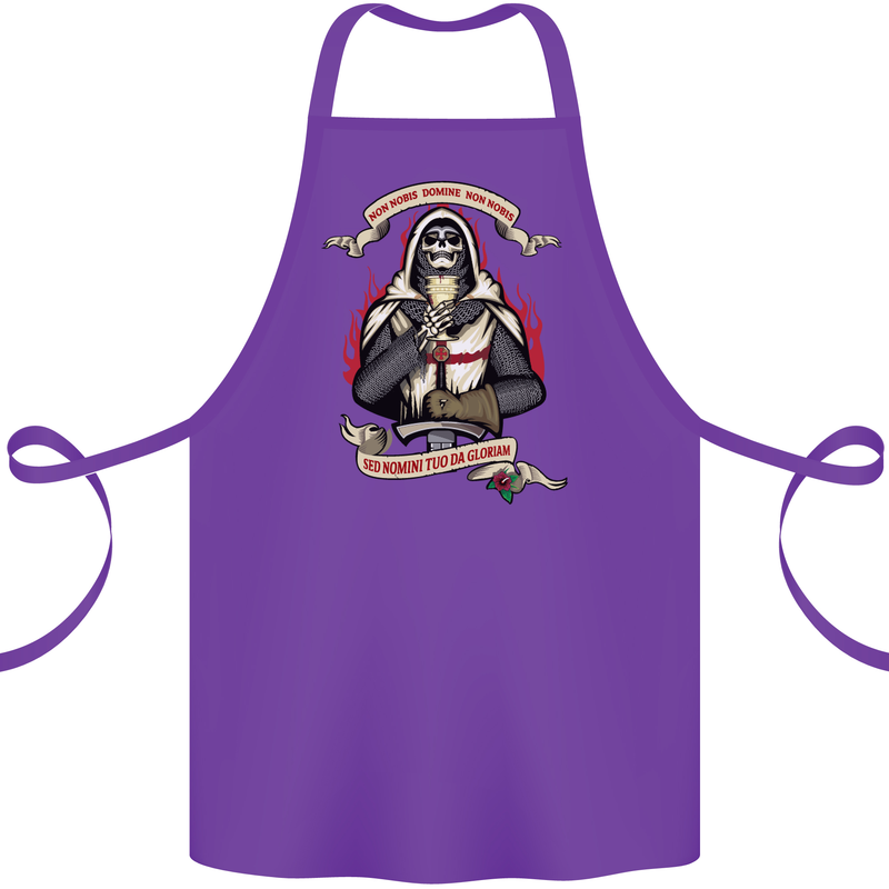 St Georges Day England Flag Knights Templar Cotton Apron 100% Organic Purple