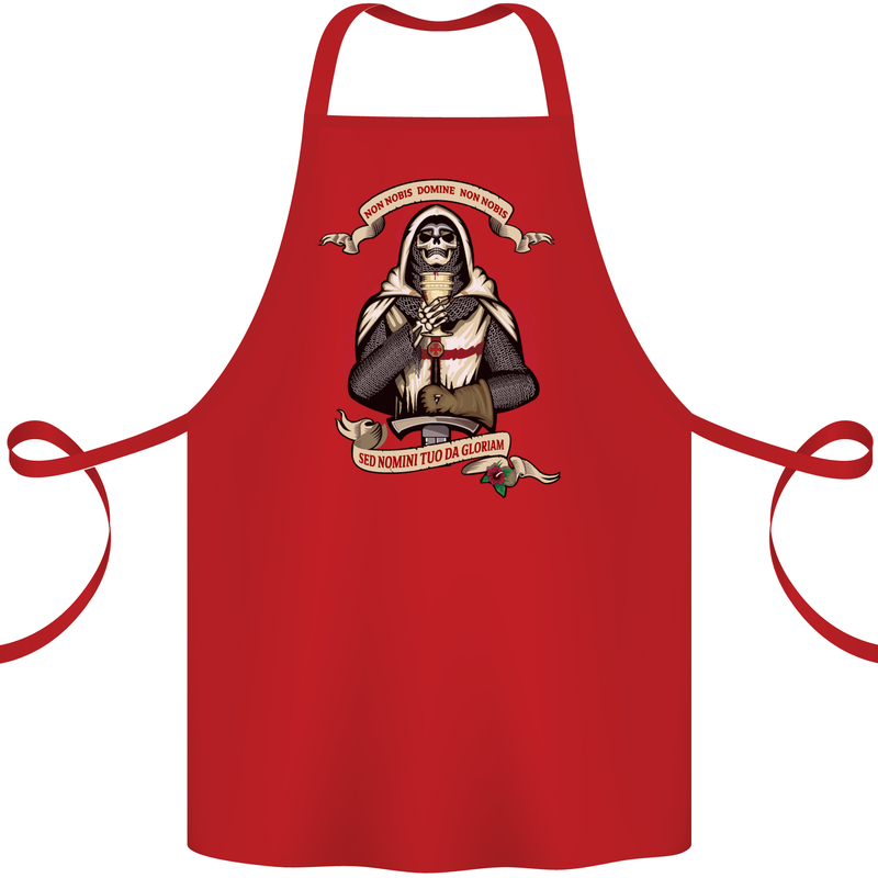 St Georges Day England Flag Knights Templar Cotton Apron 100% Organic Red