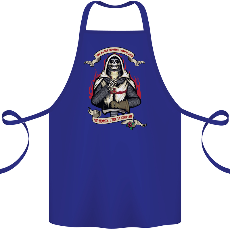 St Georges Day England Flag Knights Templar Cotton Apron 100% Organic Royal Blue