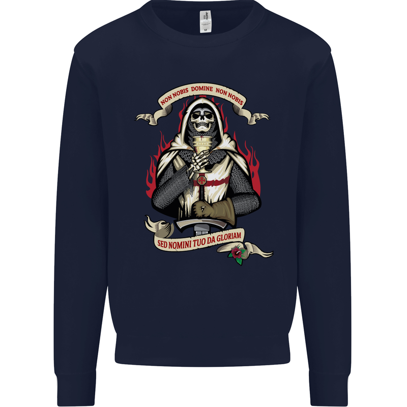 St Georges Day England Flag Knights Templar Kids Sweatshirt Jumper Navy Blue