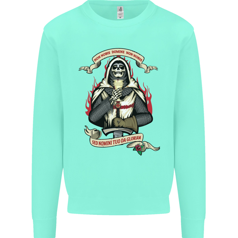 St Georges Day England Flag Knights Templar Kids Sweatshirt Jumper Peppermint