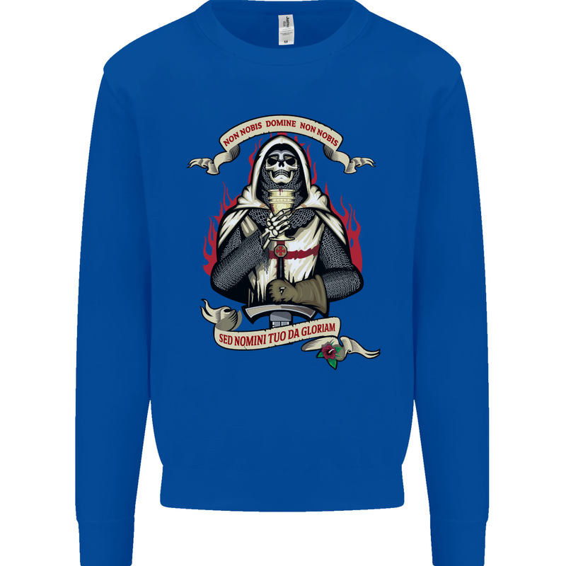 St Georges Day England Flag Knights Templar Kids Sweatshirt Jumper Royal Blue