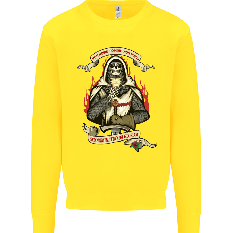 St Georges Day England Flag Knights Templar Kids Sweatshirt Jumper Yellow