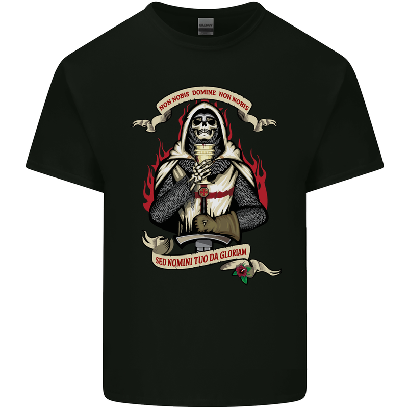 St Georges Day England Flag Knights Templar Kids T-Shirt Childrens Black