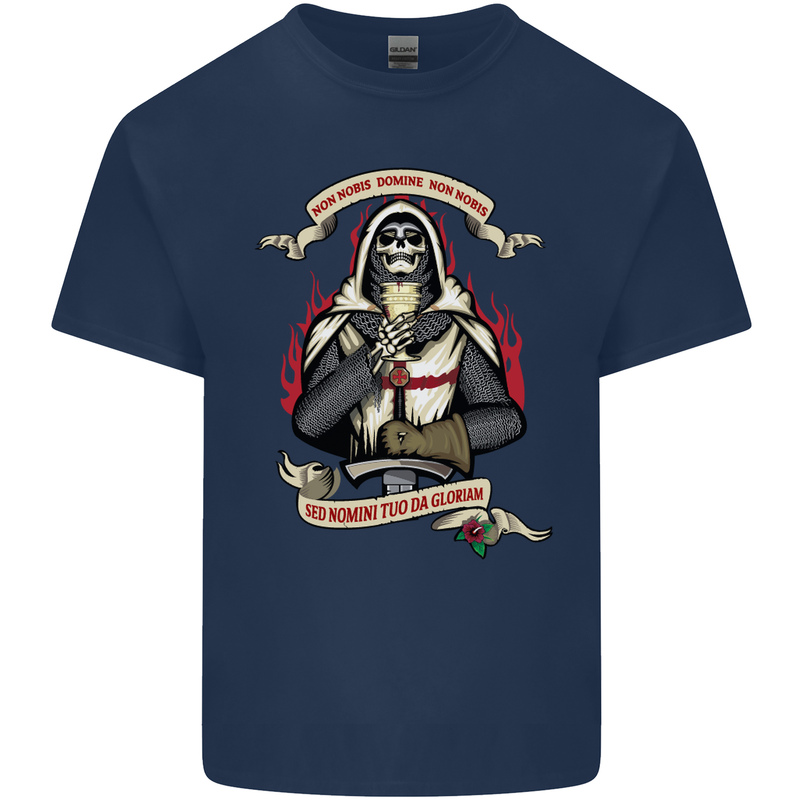 St Georges Day England Flag Knights Templar Kids T-Shirt Childrens Navy Blue