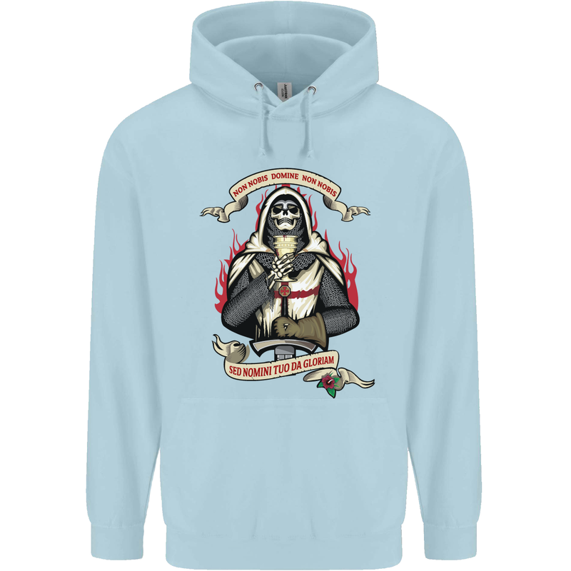 St Georges Day England Flag Knights Templar Mens 80% Cotton Hoodie Light Blue