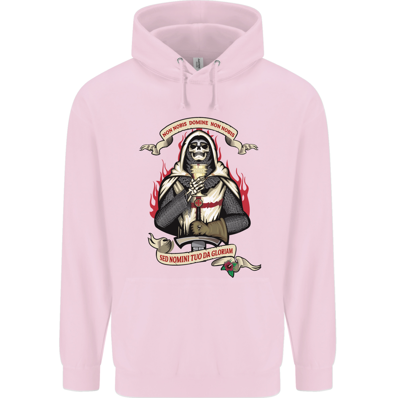 St Georges Day England Flag Knights Templar Mens 80% Cotton Hoodie Light Pink