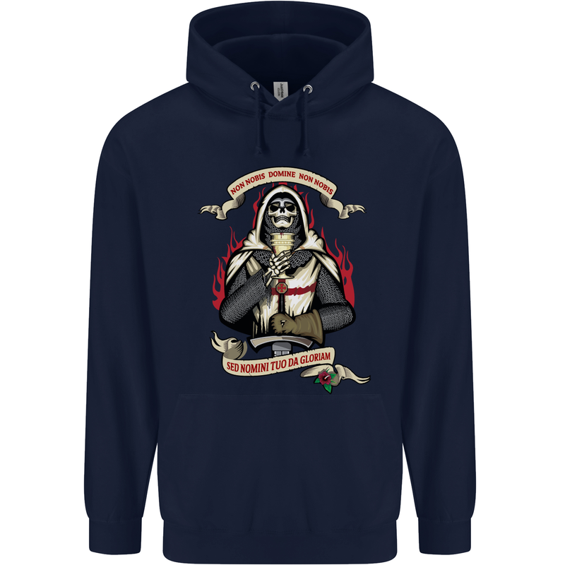 St Georges Day England Flag Knights Templar Mens 80% Cotton Hoodie Navy Blue