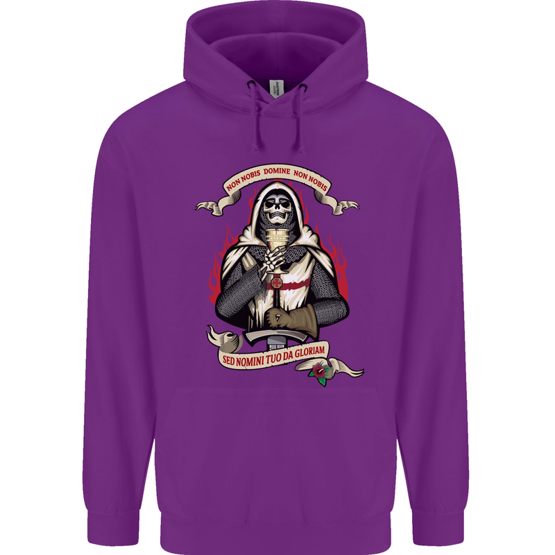St Georges Day England Flag Knights Templar Mens 80% Cotton Hoodie Purple