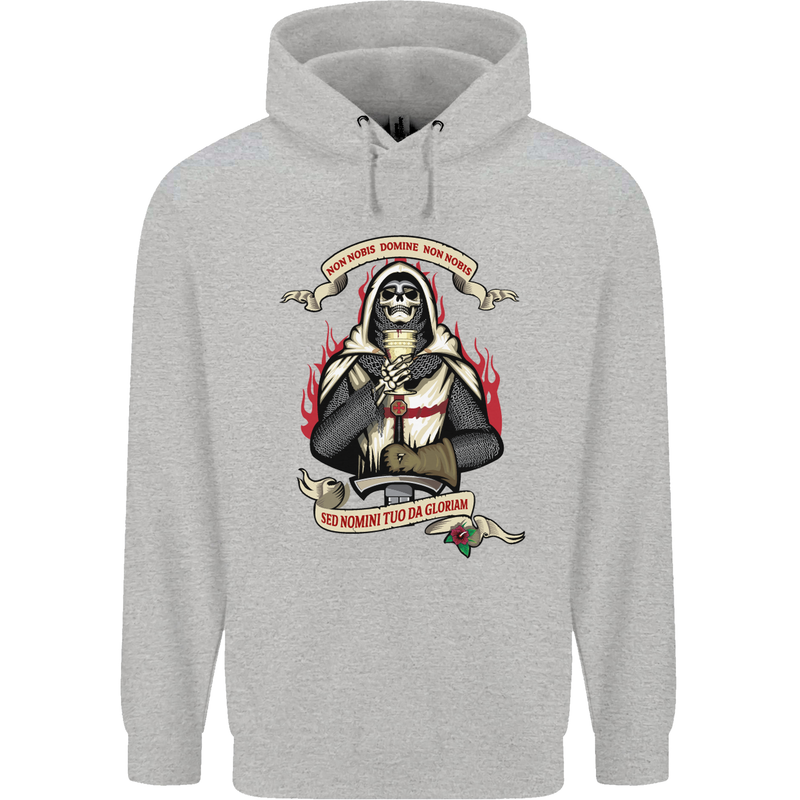 St Georges Day England Flag Knights Templar Mens 80% Cotton Hoodie Sports Grey