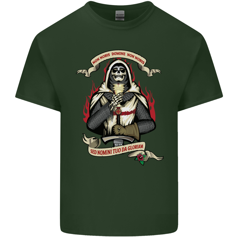 St Georges Day England Flag Knights Templar Mens Cotton T-Shirt Tee Top Forest Green