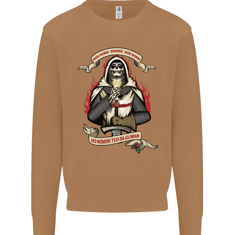 St Georges Day England Flag Knights Templar Mens Sweatshirt Jumper Caramel Latte
