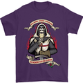 St Georges Day England Flag Knights Templar Mens T-Shirt Cotton Gildan Purple