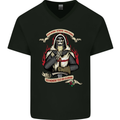 St Georges Day England Flag Knights Templar Mens V-Neck Cotton T-Shirt Black
