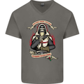 St Georges Day England Flag Knights Templar Mens V-Neck Cotton T-Shirt Charcoal