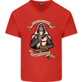 St Georges Day England Flag Knights Templar Mens V-Neck Cotton T-Shirt Red